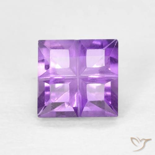 0.55ct Naturale viola vivido Ametista, Quadrato, VVS-VS