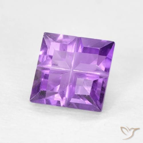 Ametista viola vivido naturale da 0.55 ct, Quadrato, VVS-VS