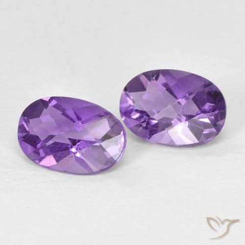 Gemme di Ametista Iris Violetta naturale da 0.86 ct, Ovale, VVS