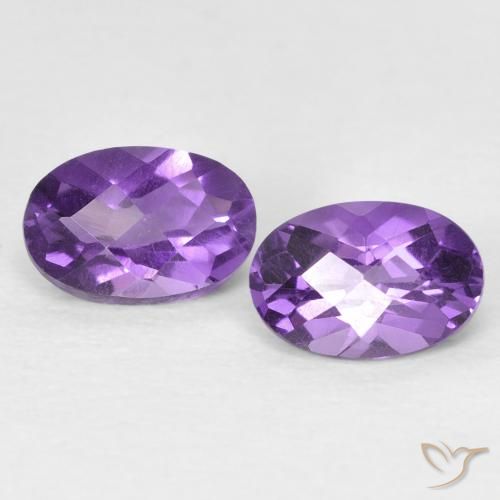0.92ctw Naturale Viola medio Ametista, Ovale, VVS