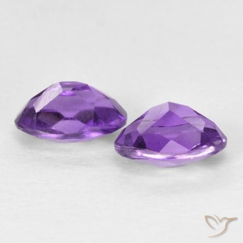 Gemme di Ametista Viola medio naturale da 0.92 ct, Ovale, VVS