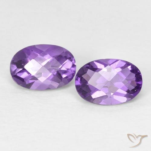 0.86ctw Naturale viola vivido Ametista, Ovale, VVS