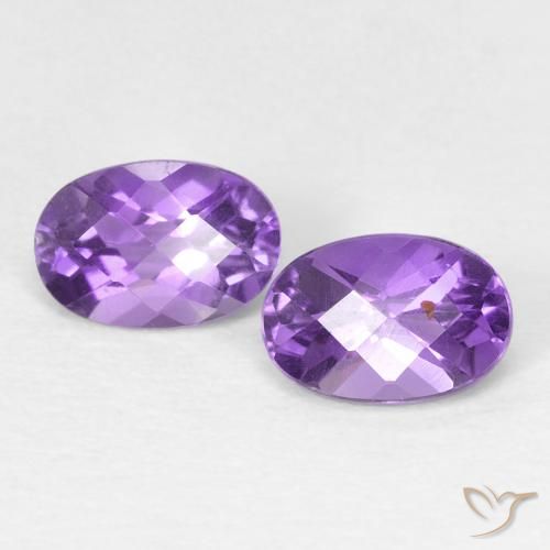 Gemme di Ametista Viola scuro naturale da 0.92 ct, Ovale, VVS