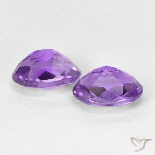 Gemme di Ametista Viola scuro naturale da 0.92 ct, Ovale, VVS
