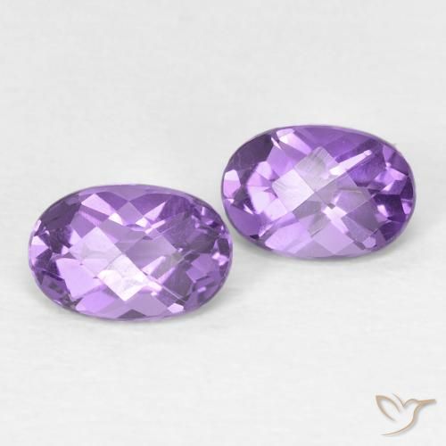 0.88ctw Naturale Viola scuro Ametista, Ovale, Opaco