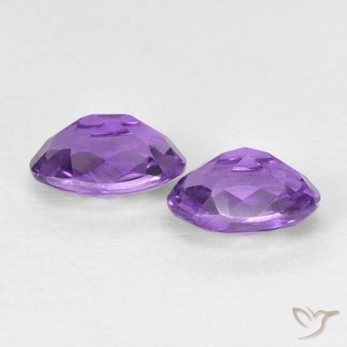 Gemme di Ametista Viola scuro naturale da 0.88 ct, Ovale, Opaco