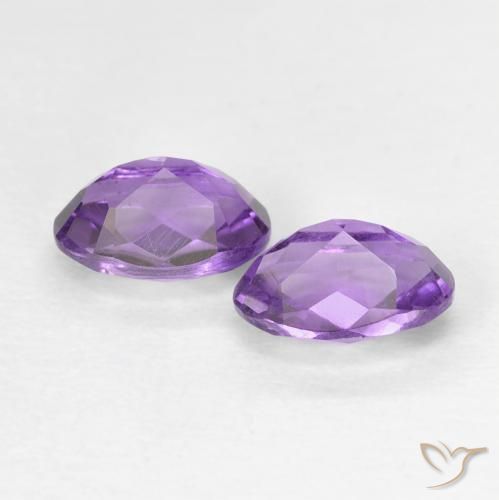 Gemme di Ametista violaceo naturale da 0.90 ct, Ovale, VVS-VS