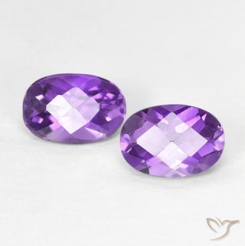 Gemme di ametista viola intenso naturale da 0,82 ct, taglio ovale, VVS-VS