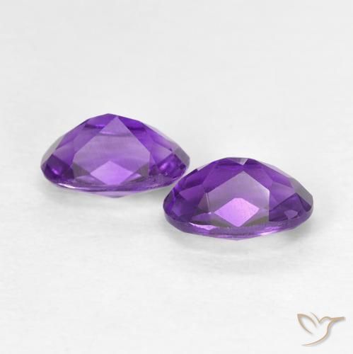Gemme di ametista viola intenso naturale da 0,82 ct, taglio ovale, VVS-VS