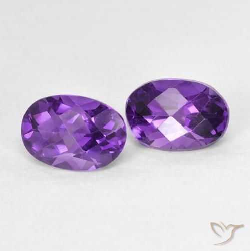 0.91ctw Naturale Viola scuro Ametista, Ovale, VVS-VS