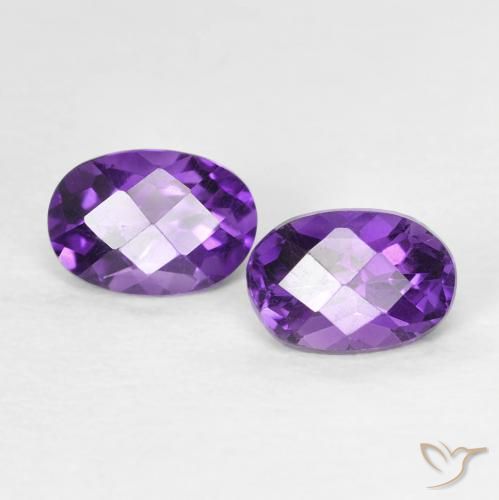 Gemme di Ametista Viola scuro naturale da 0.91 ct, Ovale, VVS-VS