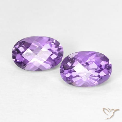 Gemme di Ametista Iris Violetta naturale da 0.91 ct, Ovale, VVS-VS