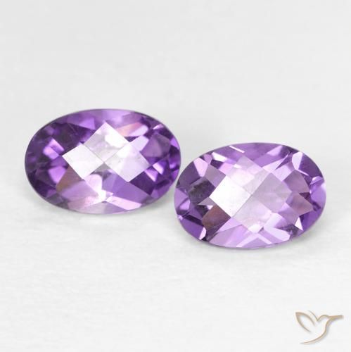 0.88ctw Naturale Viola violaceo medio Ametista, Ovale, VVS-VS