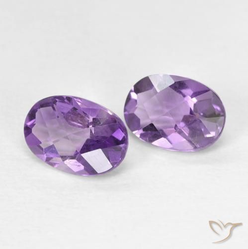 Gemme di Ametista Viola violaceo medio naturale da 0.88 ct, Ovale, VVS-VS