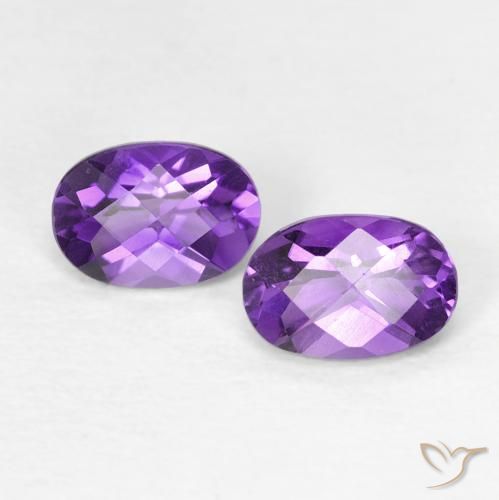 0.82ctw Naturale Viola scuro Ametista, Ovale, VVS-VS
