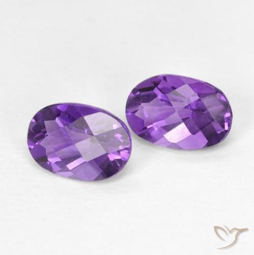 Gemme di Ametista Viola scuro naturale da 0.82 ct, Ovale, VVS-VS