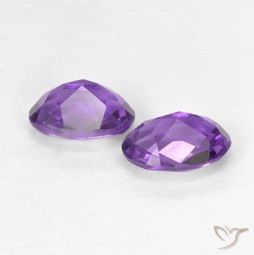 Gemme di Ametista Viola scuro naturale da 0.82 ct, Ovale, VVS-VS