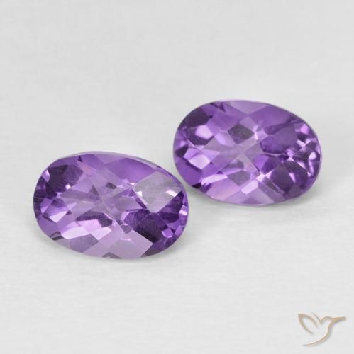 Gemme di Ametista Viola Intenso naturale da 0.89 ct, Ovale, VS