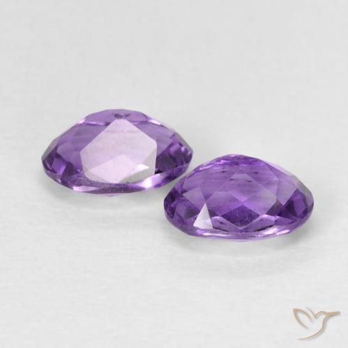 Gemme di Ametista Viola Intenso naturale da 0.89 ct, Ovale, VS