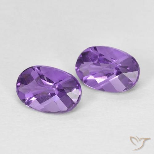 0.92ctw Naturale viola vivido Ametista, Ovale, VS