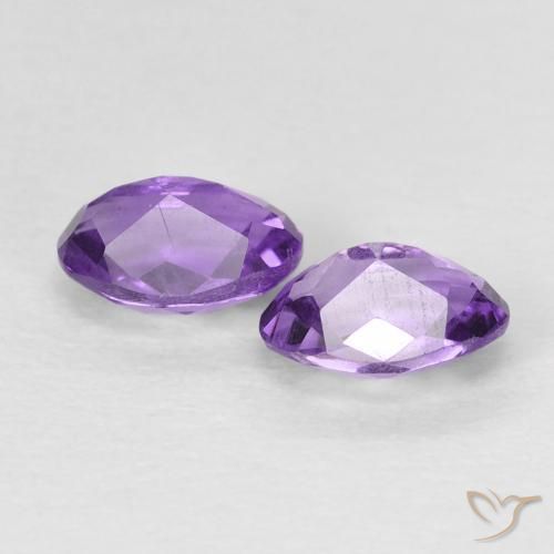 Gemme di Ametista Viola Intenso naturale da 0.92 ct, Ovale, VS
