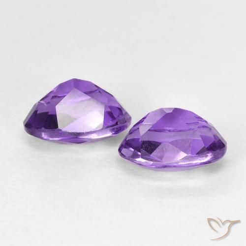 Gemme di Ametista Viola Intenso naturale da 0.95 ct, Ovale, VVS-VS