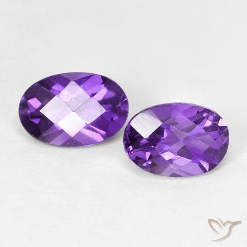 Gemme di Ametista Viola scuro naturale da 0.96 ct, Ovale, VVS-VS
