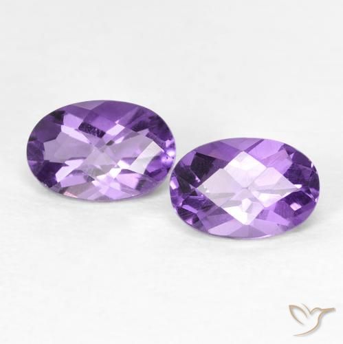 0.92ctw Naturale Viola medio Ametista, Ovale, VS