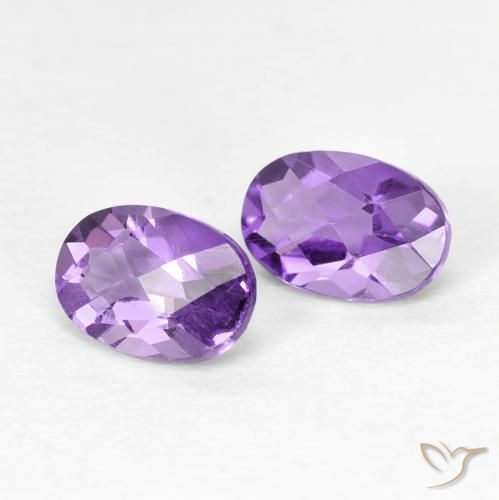 Gemme di Ametista Viola medio naturale da 0.92 ct, Ovale, VS