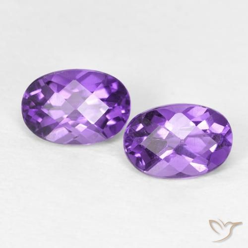 0.90ctw Naturale viola vivido Ametista, Ovale, VS