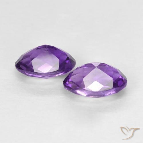 Gemme di Ametista Viola Intenso naturale da 0.90 ct, Ovale, VVS