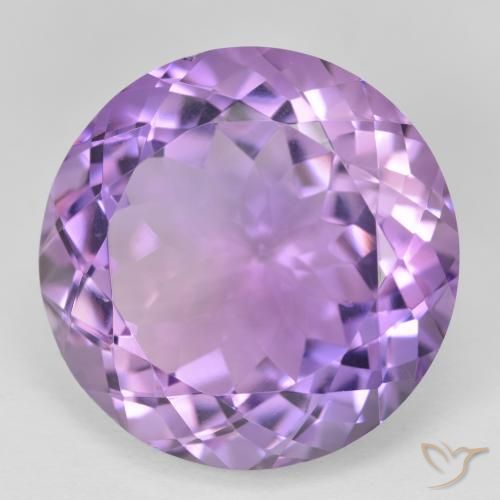 Ametista Medium Light Purplish-Violet naturale da 26.41 ct, Rotondo, VVS