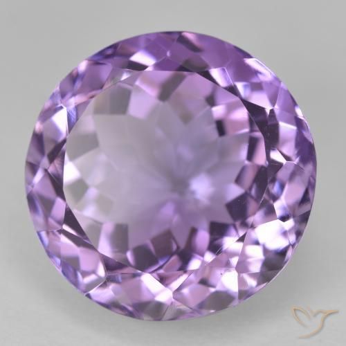 Ametista Viola-Rosa Medio naturale da 15.81 ct, Rotondo, VVS