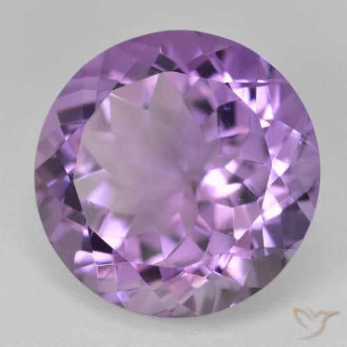 Ametista Viola-Rosa Medio naturale da 13.46 ct, Rotondo, VVS-VS