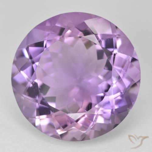 Ametista Viola medio naturale da 24.79 ct, Rotondo, VVS-VS