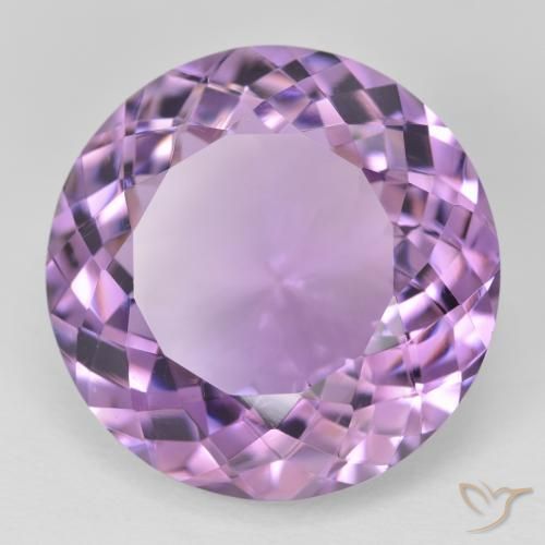 Ametista Viola tendente al rosa naturale da 25.07 ct, Rotondo, VVS