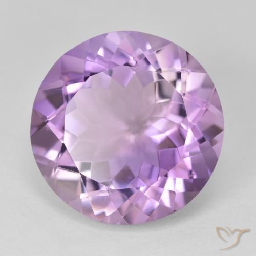 Ametista Viola rosa medio naturale da 12.67 ct, Rotondo, VVS