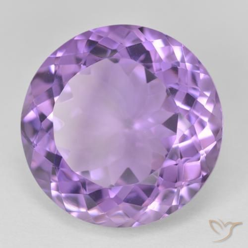 Ametista Viola tendente al rosa naturale da 25.64 ct, Rotondo, VVS-VS