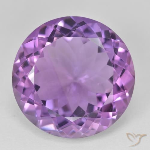 Ametista Viola tendente al rosa naturale da 23.92 ct, Rotondo, VVS-VS