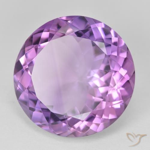 Ametista Viola tendente al rosa naturale da 23.92 ct, Rotondo, VVS-VS