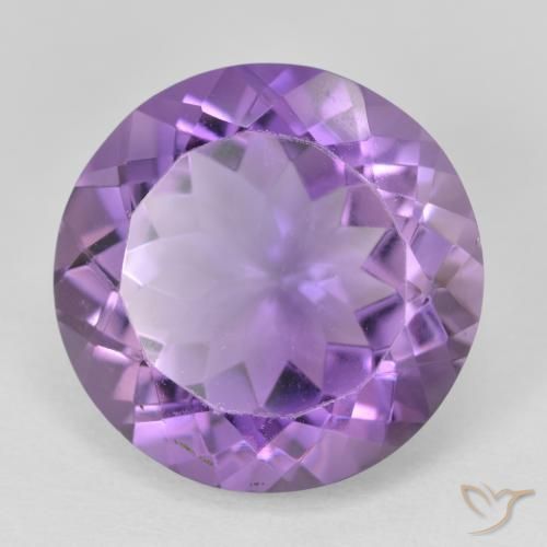 Ametista Viola tendente al rosa naturale da 12.47 ct, Rotondo, VVS