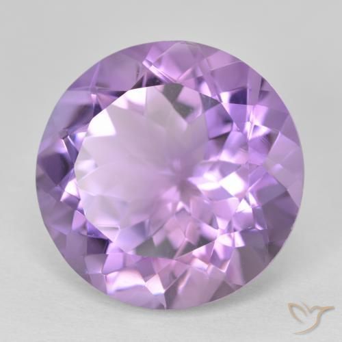 Ametista Viola rosa medio naturale da 12.86 ct, Rotondo, VVS