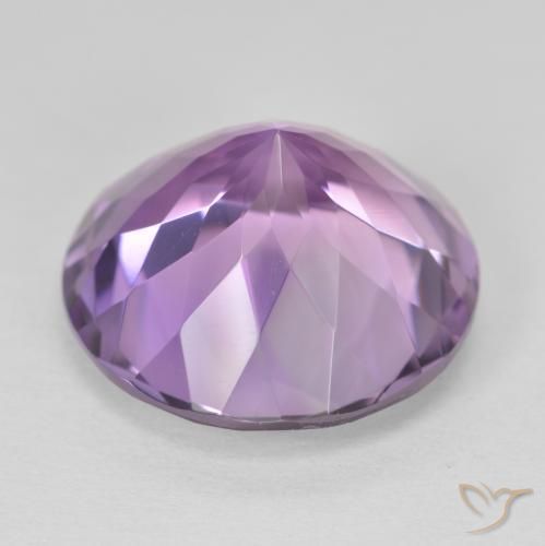 Ametista Viola rosa medio naturale da 12.86 ct, Rotondo, VVS