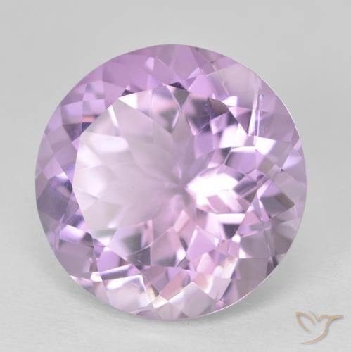 Ametista Viola tendente al rosa naturale da 12.84 ct, Rotondo, VVS