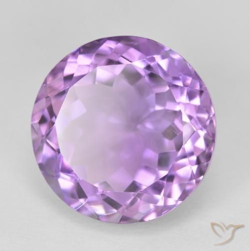 Ametista Viola violaceo intenso naturale da 12.59 ct, Rotondo, VVS