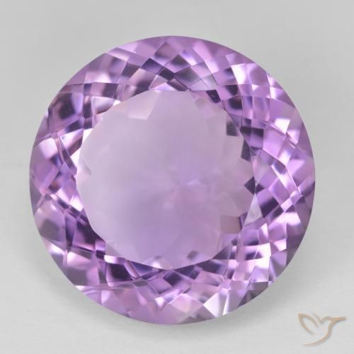 Ametista Medium Light Purplish-Violet naturale da 25.45 ct, Rotondo, VVS