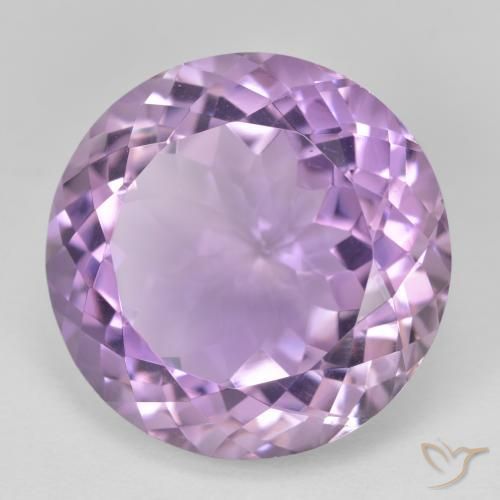 Ametista Viola rosa medio naturale da 26.75 ct, Rotondo, VVS