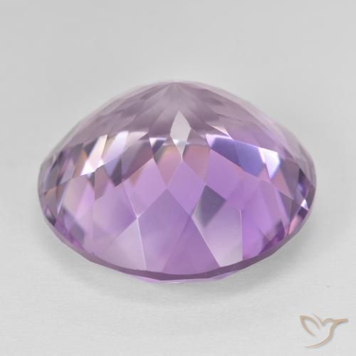 Ametista Viola rosa medio naturale da 26.75 ct, Rotondo, VVS