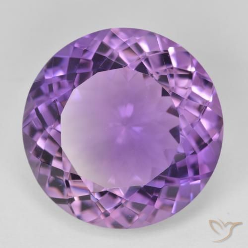 Ametista Medium Light Purplish-Violet naturale da 23.46 ct, Rotondo, VVS