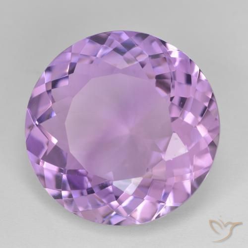 Ametista Medium Light Purplish-Violet naturale da 22.72 ct, Rotondo, VVS
